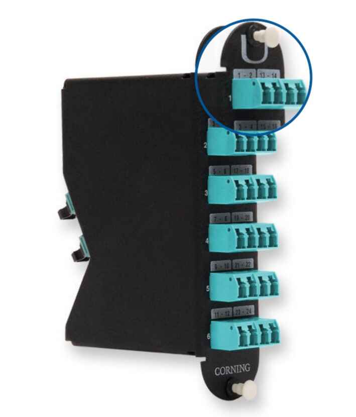 Corning - CCM-um24-05-93s - Plug & Play™ Universal Module, LC Low-Loss, 24 F, Shuttered LC Duplex