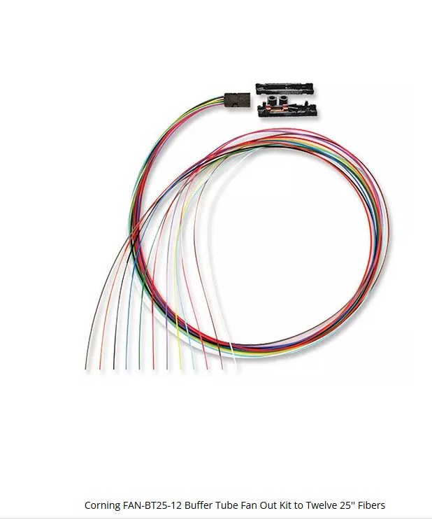 Corning - FANBT2512 - Buffer Tube Fan-Out Kit with 12 pieces of 25-inch long 900µm tubes